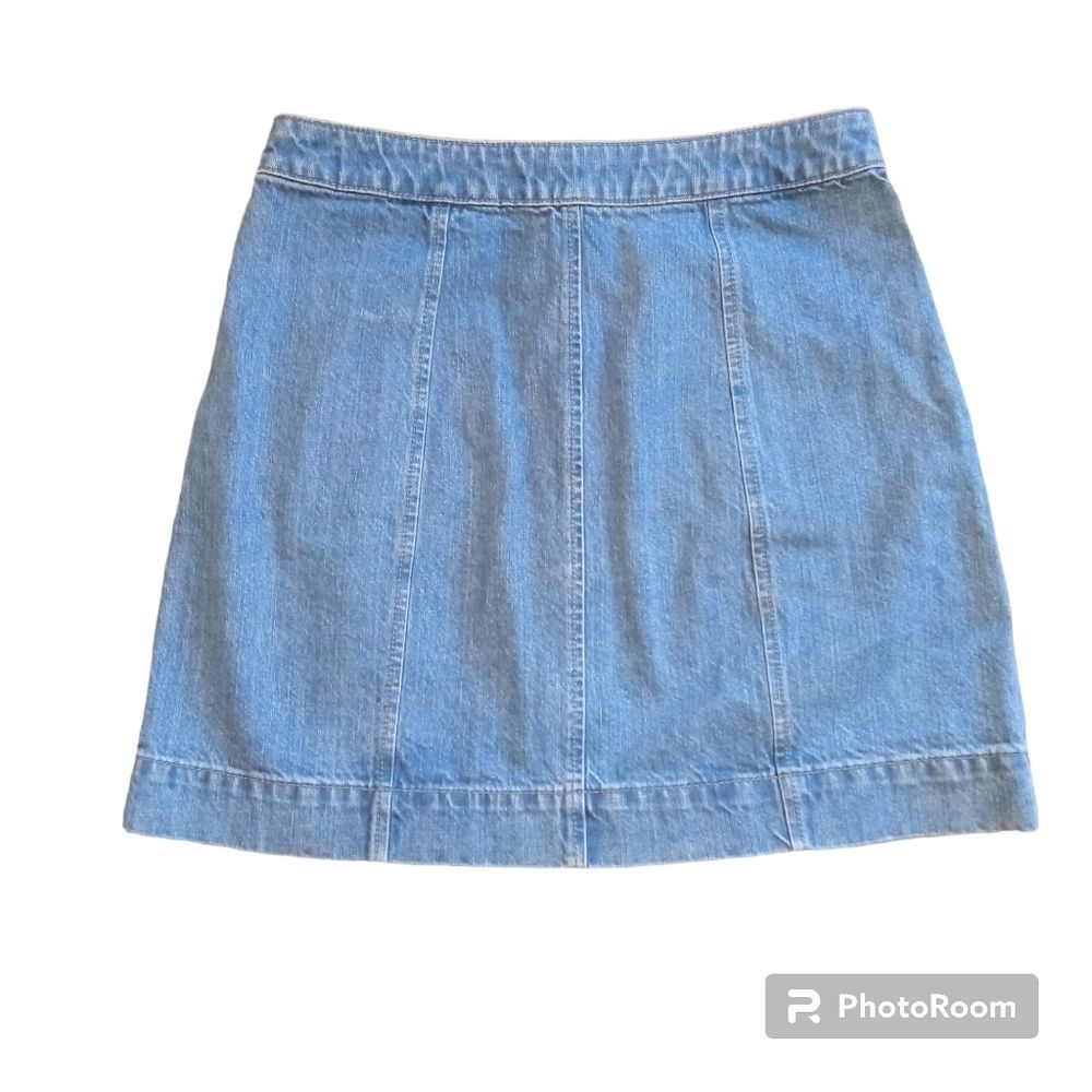 Ann Taylor Loft Button Down Jean Mini Skirt Size 2 - Picture 2 of 3